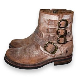 Frye Veronica Belted Short Boots Chocolate Brown Women's 5.5M‎